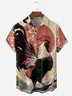 Ukiyo-e Chicken Chest Pocket Short Sleeve Shirt