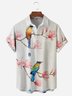 Birds Chest Pocket Short Sleeve Hawaiian Shirt