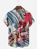 Ukiyo-e Octopus Chest Pocket Short Sleeve Hawaiian Shirt