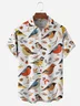 Animal Bird Chest Pocket Short Sleeve Casual Shirt