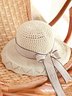 Hardaddy Holiday Straw Lace Bow Hat Beach Boho Women's Accessories