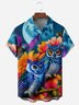Owl Chest Pocket Short Sleeve Hawaiian Shirt