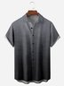 Gradient Color Chest Pocket Short Sleeve Casual Shirt