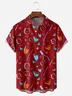 Wine Bottle Chest Pocket Short Sleeve Hawaiian Shirt