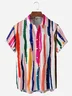 Striped Chest Pocket Short Sleeve Casual Shirt