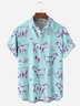 Animal Pig Chest Pocket Short Sleeve Casual Shirt