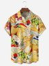 Cheese Chest Pocket Short Sleeve Casual Shirt