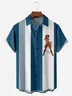 Cowboy Western Beauty Chest Pocket Short Sleeve Bowling Shirt