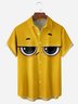 Cartoon Chest Pocket Short Sleeve Casual Shirt