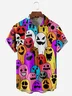 Halloween Ghost Chest Pocket Short Sleeve Casual Shirt