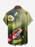 Frog Chest Pocket Short Sleeve Hawaiian Shirt