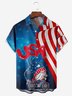 American Flag Gnome Chest Pocket Short Sleeve Casual Shirt