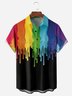 Colored Paint Chest Pocket Short Sleeve Shirt
