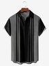 Striped Chest Pocket Short Sleeve Bowling Shirt