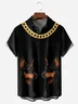 Doberman With Gold Chain Chest Pocket Short Sleeve Hawaiian Shirt