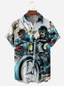 Motorcycle Chest Pocket Short Sleeve Hawaiian Shirt