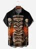 TIKI Skull Chest Pocket Short Sleeve Hawaiian Shirt