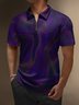 Ombre Polka Dot Zip Short Sleeves Casual Polo Shirt