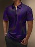 Hardaddy Ombre Polka Dot Zip Short Sleeves Casual Polo Shirt