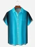 Gradient Color Chest Pocket Short Sleeve Casual Shirt