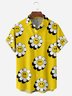 Smiling Flower Chest Pocket Short Sleeve Hawaiian Shirt