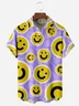 Smiling Face Chest Pocket Short Sleeve Casual Shirt