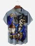 Pirate Chest Pocket Short Sleeve Hawaiian Shirt