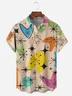 Mid Century Geometric Chest Pocket Short Sleeve Casual Shirt