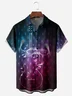 Music Guitar Chest Pocket Short Sleeve Casual Shirt