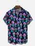 Hippie Mushroom Chest Pocket Short Sleeve Casual Shirt