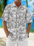 Bamboo Print Chest Pocket Short Sleeve Casual Shirt