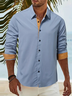 Hardaddy Stitching Color Contrast Chest Pocket Long Sleeve Casual Shirt