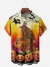 Halloween Chest Pocket Short Sleeve Casual Shirt