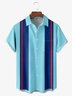 Color Block Chest Pocket Short Sleeve Bowling Shirt