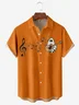 Halloween Ghost Chest Pocket Short Sleeve Casual Shirt