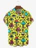 Hippie Mushroom Chest Pocket Short Sleeve Casual Shirt