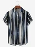Abstract Gradient Stripes Chest Pocket Short Sleeve Casual Shirt