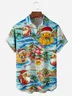 Santa Rubber Duckie Chest Pocket Short Sleeve Hawaiian Shirt