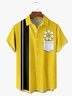 Smiling Flower Chest Pocket Short Sleeve Bowling Shirt