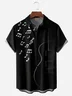 Musical Note Chest Pocket Short Sleeve Casual Shirt