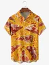 Pizza Chest Pocket Short Sleeve Casual Shirt