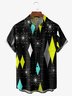 Mid-century Geometric Diamond Chest Pocket Short Sleeve Casual Shirt