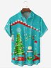 Retro Christmas Chest Pocket Short SleevesCasual Shirt
