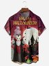 Halloween Vampire Chest Pocket Short Sleeve Casual Shirt