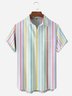 Striped Chest Pocket Short Sleeve Casual Shirt