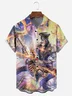 Music Rock Skull Chest Pocket Short Sleeves Casual Shirt