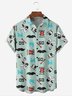 Cartoon Richman Chest Pocket Short Sleeve Casual Shirt