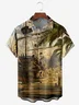 Art Sailing Chest Pocket Short Sleeve Hawaiian Shirt