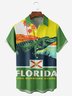 Florida Crocodile Chest Pocket Short Sleeve Casual Shirt