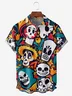 Mexican Independence Day Skull Chest Pocket Short Sleeve Shirt